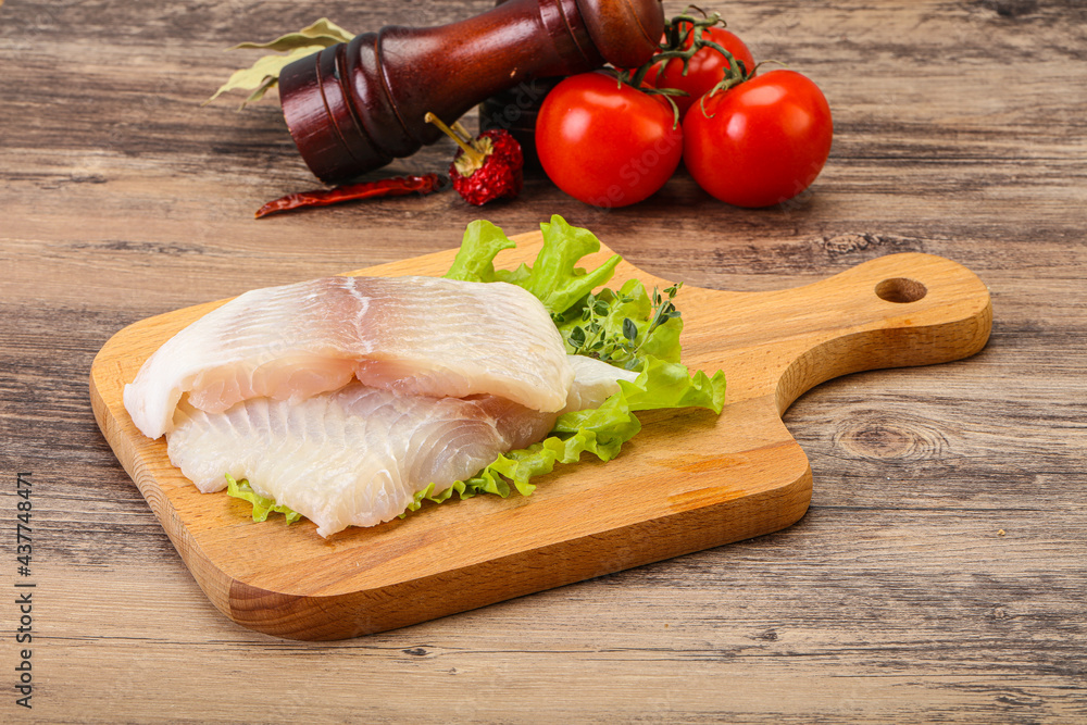 Raw pangasius fillet for cooking