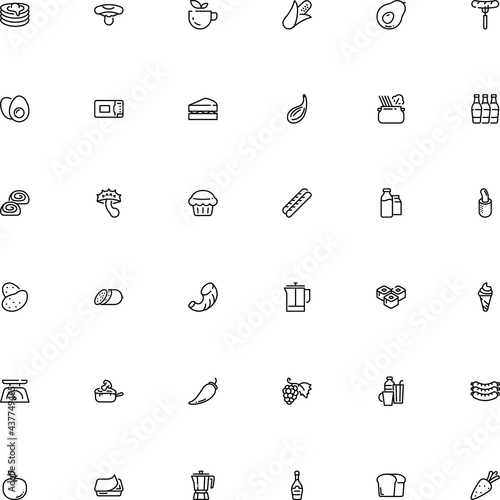 icon vector icon set such as: season, abstract, taste, mustard, waffle, cob, garden, kilogram, porcini, bacon, salami, whole, retro, candy, birthday, chilli, instruction, clip, cardamon, information