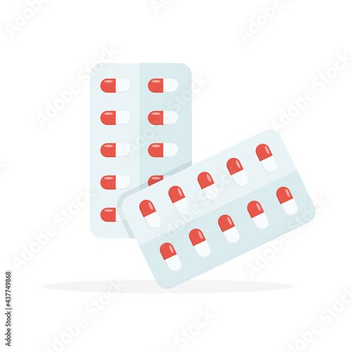 Medical pills icon. Tablets symbol. Healthcare. Vector flat style
