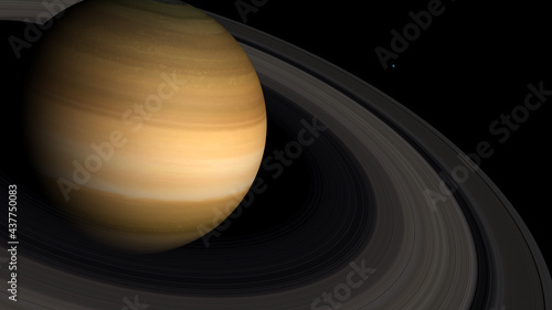earth seen from saturn 3d illustration, retrograde planet 
