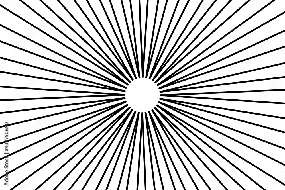 Fototapeta premium Geometric abstract lines black outline on white. Modern design for postcards, comics, posters. Black and white background. 