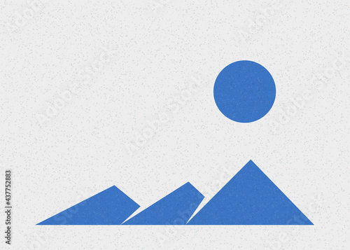 Geometric Mountains silhouette landscape art poster illustration