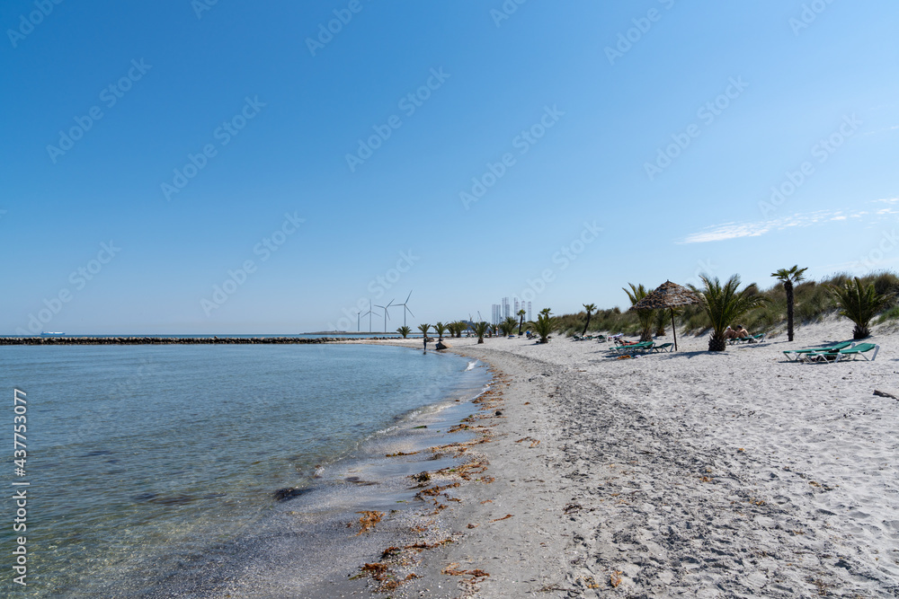 view of the beautiful white sand Palm Beach in Frederikshavn view of the beautiful white sand Palm Beach in Frederikshavn