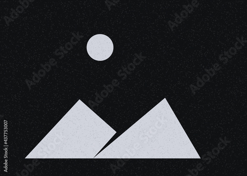 Geometric Mountains silhouette landscape art poster illustration