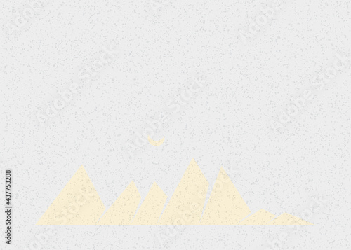 Geometric Mountains silhouette landscape art poster illustration
