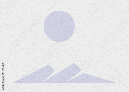 Geometric Mountains silhouette landscape art poster illustration