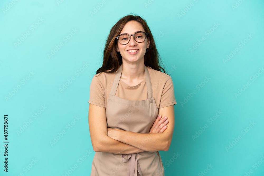 Restaurant waiter keeping the arms crossed in frontal position Restaurant waiter keeping the arms crossed in frontal position