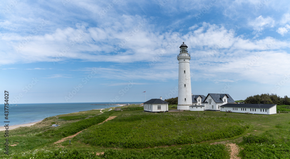 view of the Hirtshals lighthouse in northern Denmark