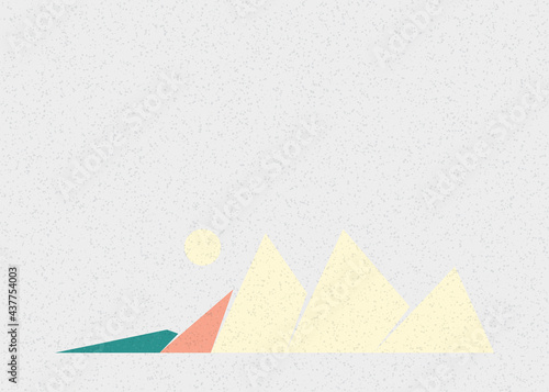 Geometric Mountains silhouette landscape art poster illustration