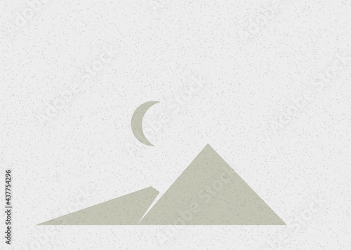 Geometric Mountains silhouette landscape art poster illustration