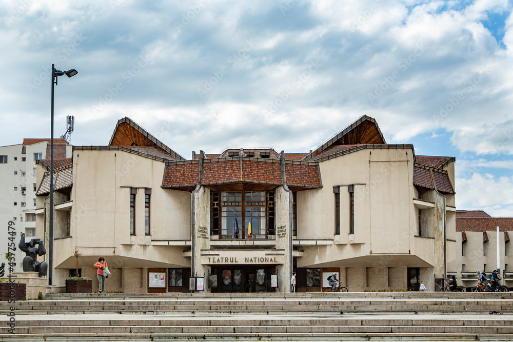TARGU MURES, MURES, ROMANIA - APRIL 24, 2021:  National Theater  on April 24, 2021 in  Targu-Mures.