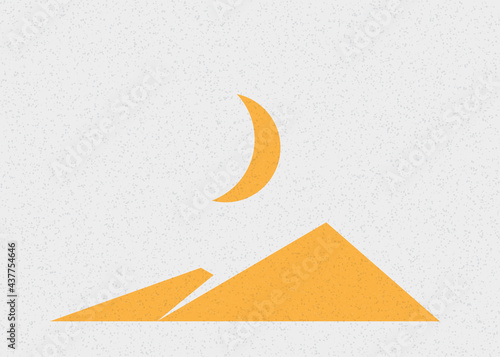 Geometric Mountains silhouette landscape art poster illustration