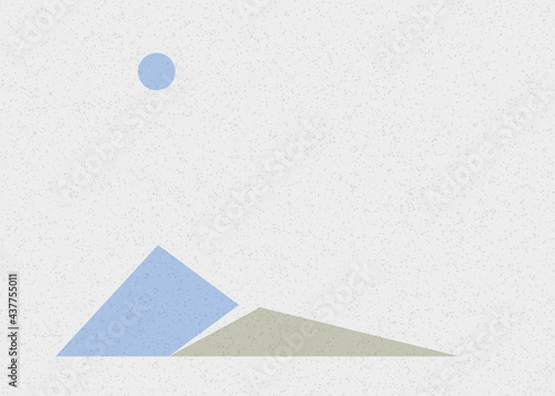 Geometric Mountains silhouette landscape art poster illustration