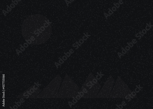 Geometric Mountains silhouette landscape art poster illustration