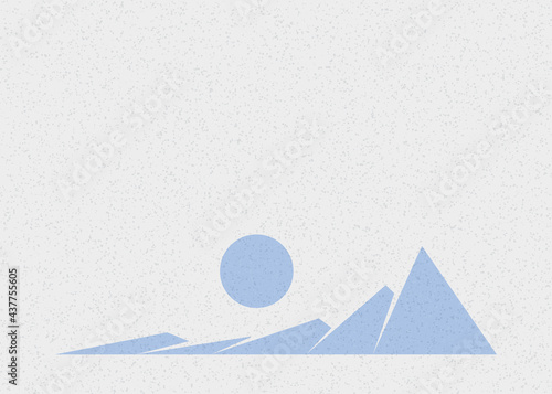 Geometric Mountains silhouette landscape art poster illustration