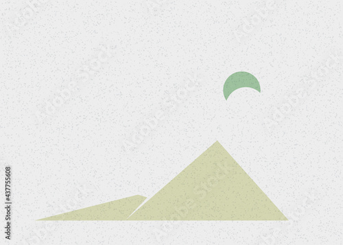 Geometric Mountains silhouette landscape art poster illustration