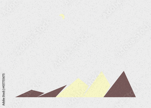 Geometric Mountains silhouette landscape art poster illustration
