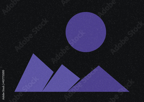 Geometric Mountains silhouette landscape art poster illustration