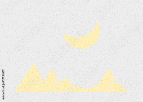 Geometric Mountains silhouette landscape art poster illustration
