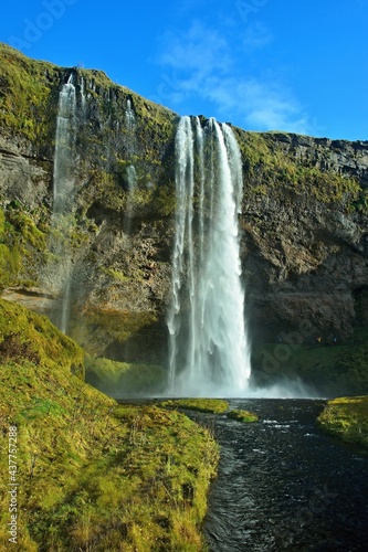 Iceland-view of the Seljalandsfoss waterfall and its surrounding © bikemp