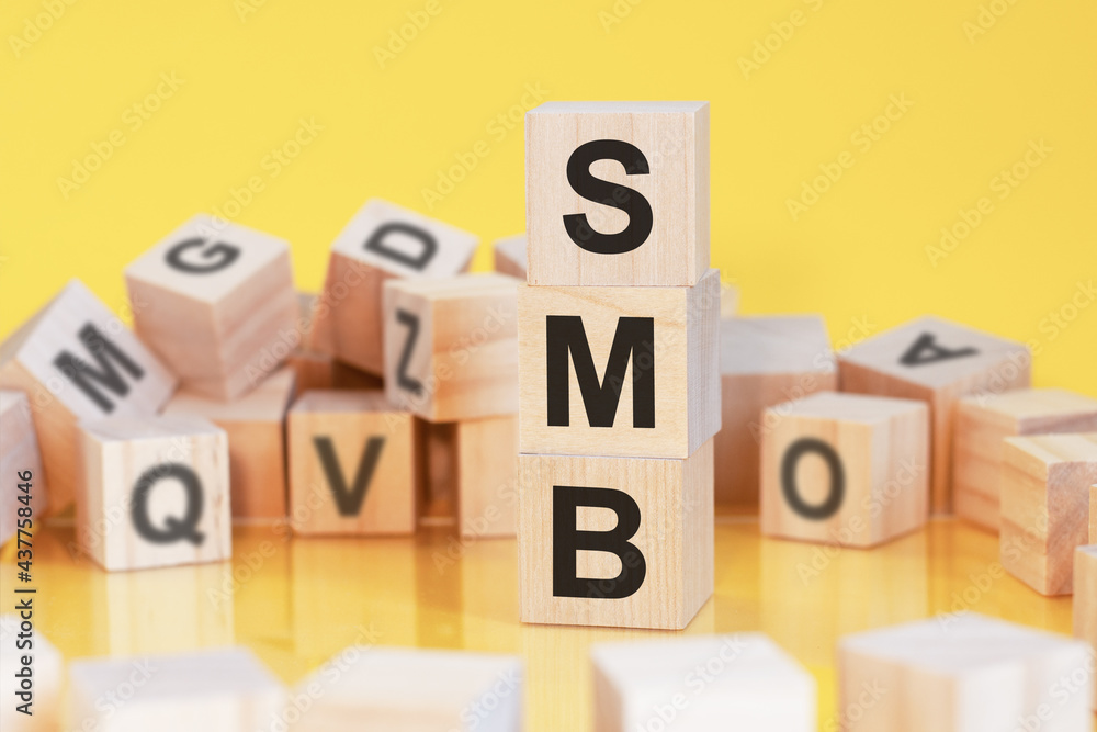 word smb from wooden blocks with letters, concept word smb from wooden blocks with letters, concept