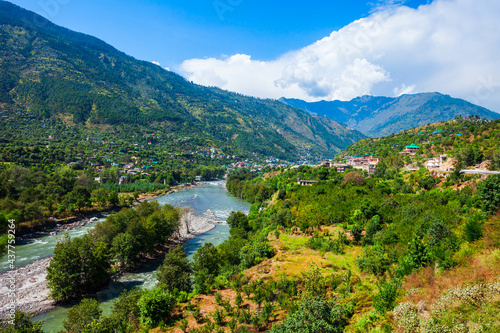 Beas river near Kullu town, India