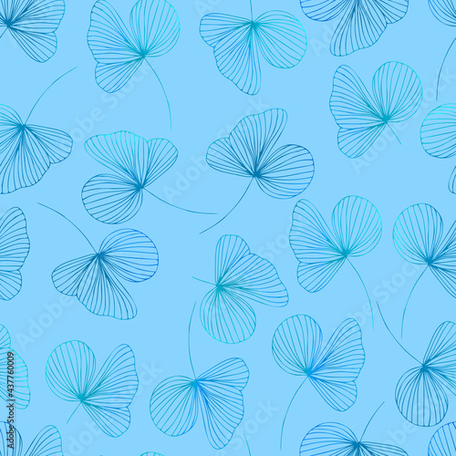  contour watercolor leaves with gradient vector seamless pattern. background for fabrics  prints  packaging and postcards