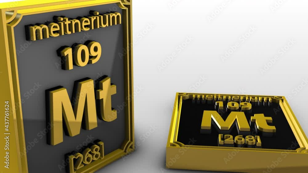 Periodic Table Of Elements meitnerium Mt 3d animation model on a