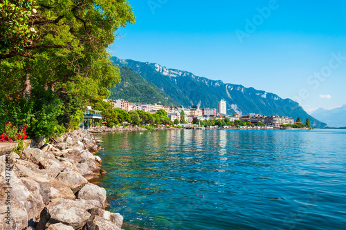 Montreux town on Lake Geneva