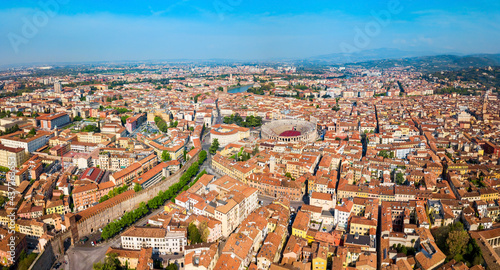 Verona Arena aerial panoramic view