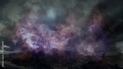 Wallpaper Mural Dramatic background of a dark landscape with animated smoke Torontodigital.ca