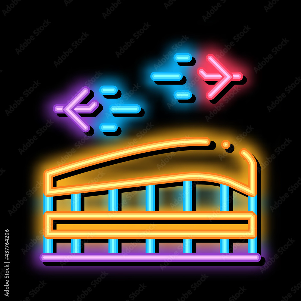 Airport Building Station neon light sign vector. Glowing bright icon Airport And Air Planes Flying Concept Linear Pictogram. Construction For Passengers sign. transparent symbol illustration Airport Building Station neon light sign vector. Glowing bright icon Airport And Air Planes Flying Concept Linear Pictogram. Construction For Passengers sign. transparent symbol illustration