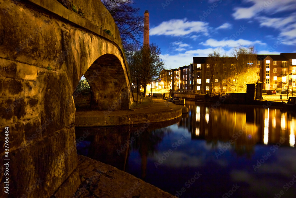 Ashton Under Lyne Canal Basin at Night 