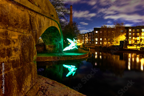 Ashton Under Lyne Canal Basin at Night  photo