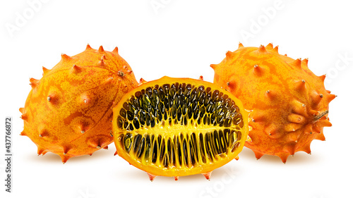 Photography Kiwano isolated on white background
