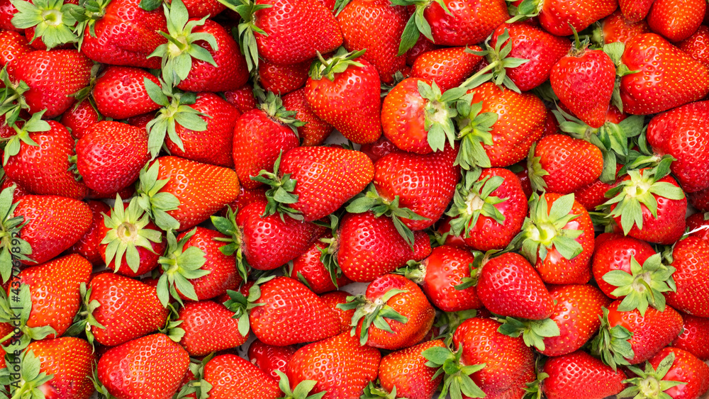 Fresh strawberries background. Closeup. Top view Fresh strawberries background. Closeup. Top view
