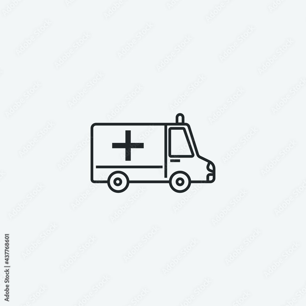 Ambulance vector icon illustration sign