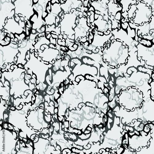 seamless abstract pattern in gray shades in the form of antique ornaments for prints on fabrics, packaging and for interior decoration and surface decoration