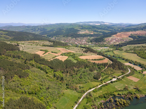 Aerial view of Topolnitsa Reservoir  Bulgaria