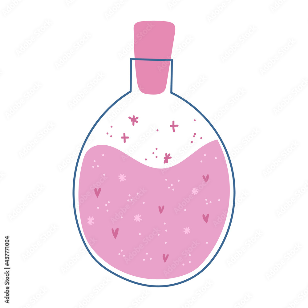 Valentine's Day love spell. Romatic potion jar. Vector Valentine's Day love spell. Romatic potion jar. Vector