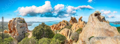 Breathtaking view on Palau  from popular travel destination Bear Rock (Roccia dell’Orso).
