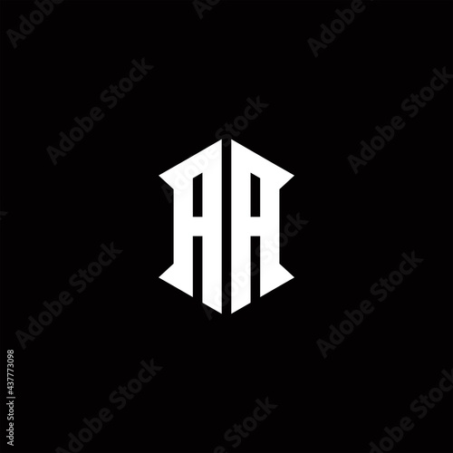 AA Logo monogram with shield shape designs template