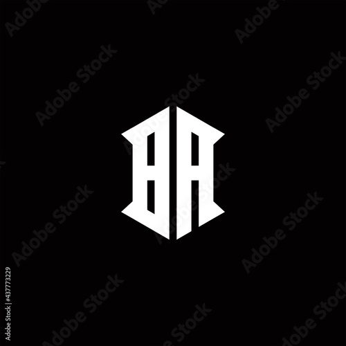BA Logo monogram with shield shape designs template