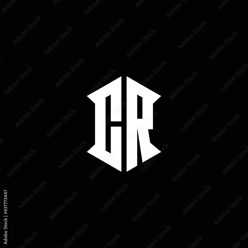 CR Logo monogram with shield shape designs template CR Logo monogram with shield shape designs template