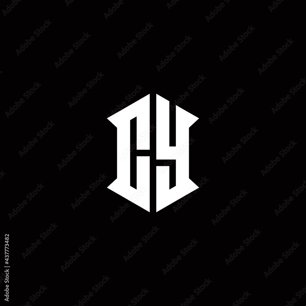 CY Logo monogram with shield shape designs template CY Logo monogram with shield shape designs template