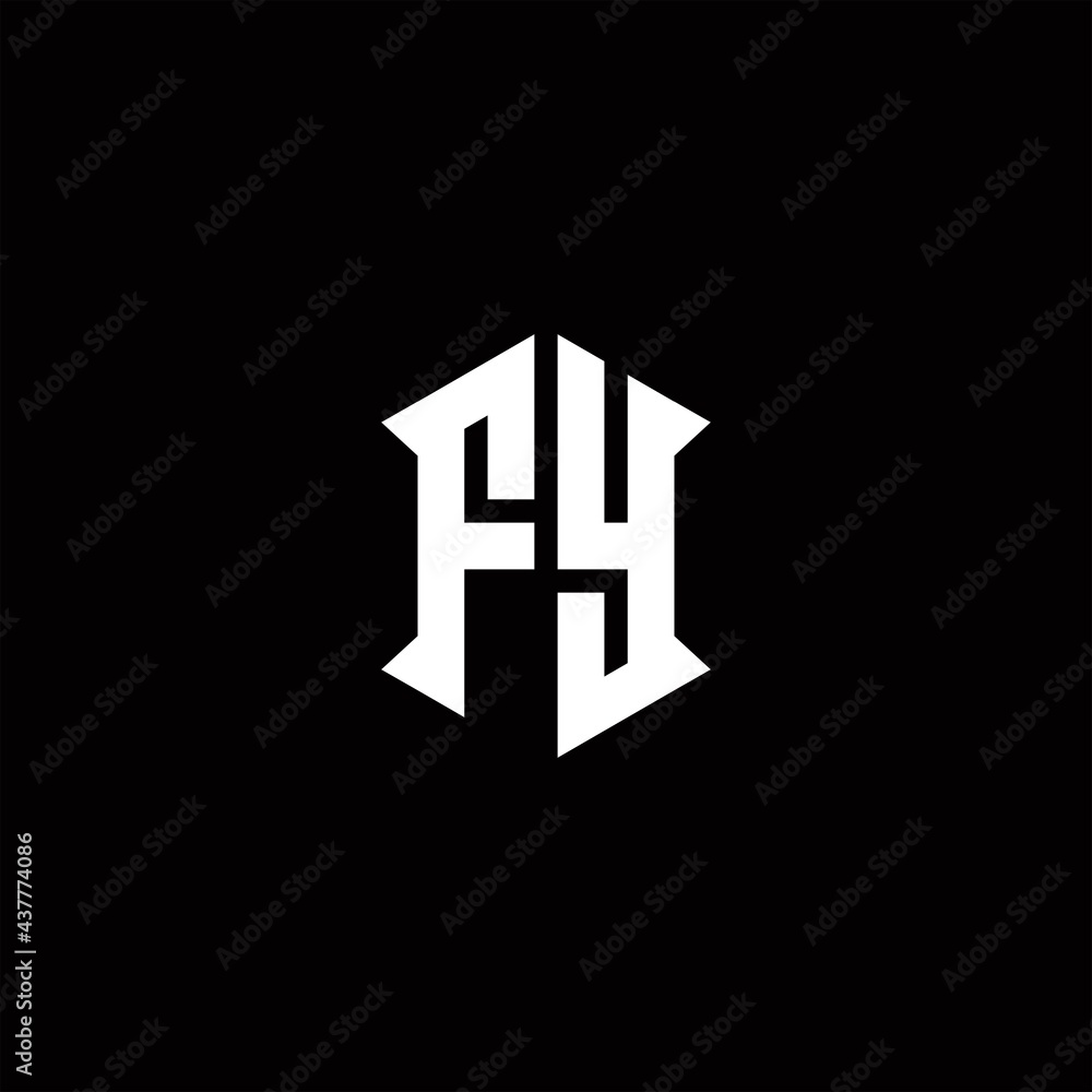 FY Logo monogram with shield shape designs template FY Logo monogram with shield shape designs template
