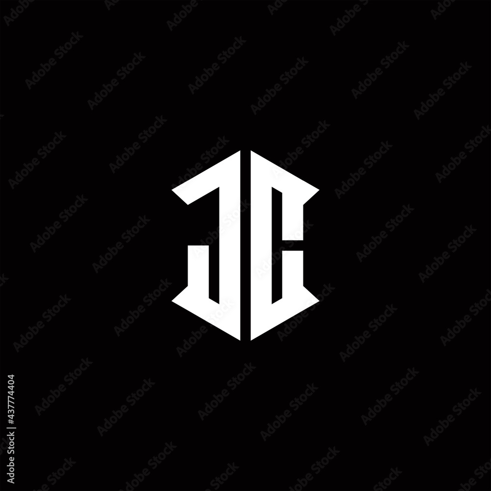 JC Logo monogram with shield shape designs template JC Logo monogram with shield shape designs template