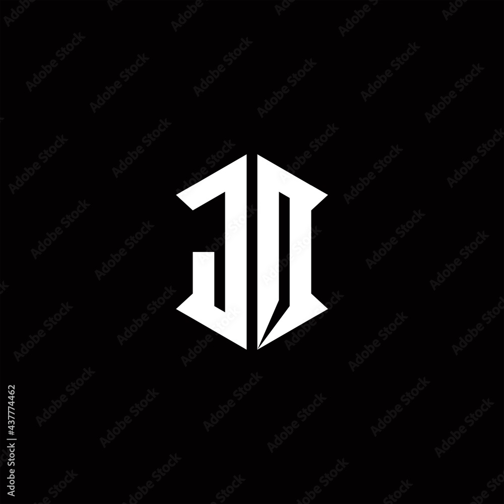 JO Logo monogram with shield shape designs template JO Logo monogram with shield shape designs template