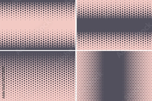 Hexagonal pattern. Geometric hexagon halftone abstract background. Vector