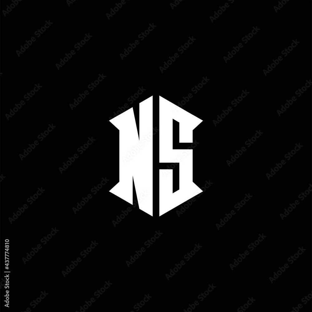 NS Logo monogram with shield shape designs template NS Logo monogram with shield shape designs template